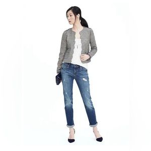 Banana Republic Navy Tweed Blazer; size: 0